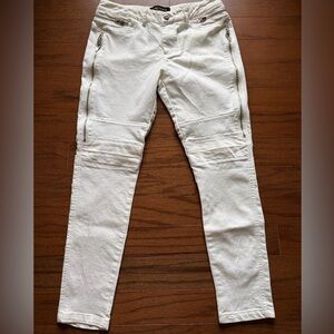 Valiant Paris Women's White Skinny Moto Jeans Size Large